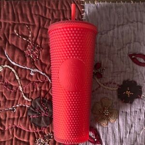 Starbucks 2020 Red Studded Holiday Plastic Tumbler 24 fluid ounce